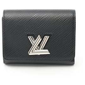 Louis Vuitton-Billetera bi-fold de cuero Epi Louis Vuitton-Negro