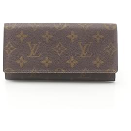 Louis Vuitton-Billetera larga bi-fold Monogram Louis Vuitton-Castaño,Monograma