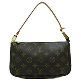 Louis Vuitton-Bolso Pochette Accesorios Louis Vuitton-Castaño,Monograma