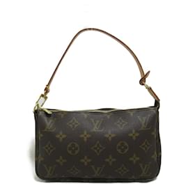 Louis Vuitton-Bolso Pochette Accesorios Louis Vuitton-Castaño,Monograma