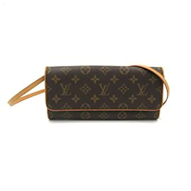 Louis Vuitton-Bolsa de Ombro Pochette Twin GM Louis Vuitton-Marrom,Monograma