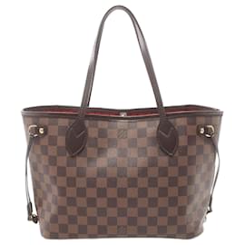 Louis Vuitton-Bolso tote Neverfull PM Louis Vuitton-Castaño,Damier ebene