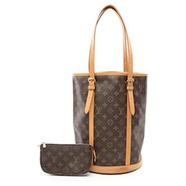 Louis Vuitton-Bolsa de Ombro Bucket GM Louis Vuitton-Marrom,Monograma