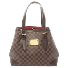 Louis Vuitton-Bolso tote Hampstead GM Damier Ebene de Louis Vuitton-Castaño,Damier ebene