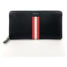 Bally-BALLY Round Long Wallet for Men-Black