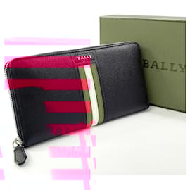 Bally-BALLY Round Long Wallet for Men-Black