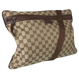 Gucci-Bolsa de ombro Gucci em lona GG marrom-Marrom