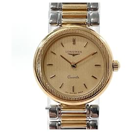 Longines-Reloj de pulsera dorado de acero inoxidable para mujer Longines-Dorado