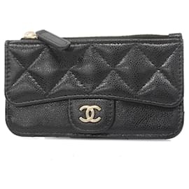 Chanel-Monedero de cuero caviar negro Chanel-Negro