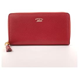 Gucci-Carteira longa com tassel Gucci Bamboo-Vermelho