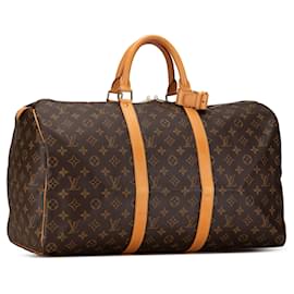 Louis Vuitton-Bolso de viaje Keepall 50 Monogram Louis Vuitton marrón-Castaño