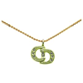 Dior-Gold Dior Gold Plated CD Logo Pendant Necklace-Golden