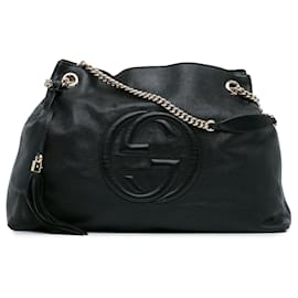 Gucci-Grande bolsa Gucci Soho Chain Tote preta-Preto