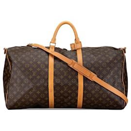 Louis Vuitton-Bolso de viaje Louis Vuitton Monogram Keepall Bandoulière 60 marrón-Castaño