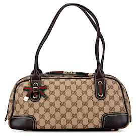 Gucci-Bolso de hombro Princy en lona GG marrón de Gucci-Castaño