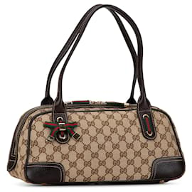 Gucci-Bolso de hombro Princy en lona GG marrón de Gucci-Castaño