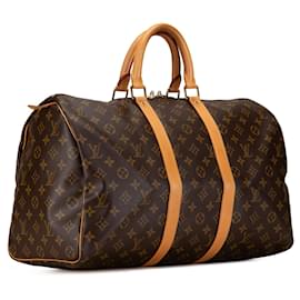 Louis Vuitton-Bolso de viaje Keepall 45 Monograma Louis Vuitton marrón-Castaño