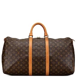 Louis Vuitton-Bolso de viaje Keepall 55 Monograma Louis Vuitton marrón-Castaño