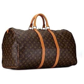 Louis Vuitton-Bolso de viaje Keepall 55 Monograma Louis Vuitton marrón-Castaño