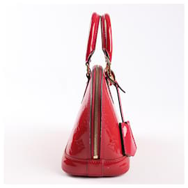 Louis Vuitton-Bolsa Louis Vuitton Vernis Alma BB 2Way em vermelho M91771-Vermelho