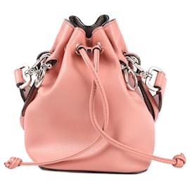 Fendi-Bolsa de ombro bucket Mini Mon Tresor 2Way em couro de bezerro FENDI na cor rosa 8BS010-Rosa