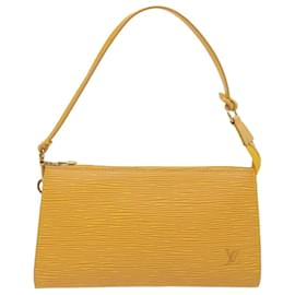 Louis Vuitton-LOUIS VUITTON Pochette Accessoire Bolsa Clutch-Amarelo