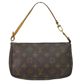 Louis Vuitton-LOUIS VUITTON Pochette Accessoire Bolso Clutch-Castaño