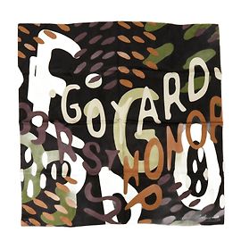 Cachecol de seda preta Goyard No.5 Preto Multicor Verde