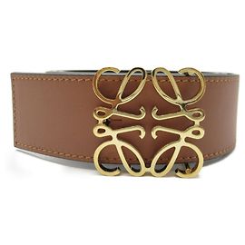 Cinturón de cuero reversible Loewe Castaño Negro