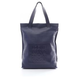 Loewe Navy Leather Tote Bag Navy blue