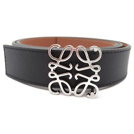 Cinto de couro de bezerro Loewe Marrom Preto
