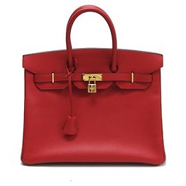 Hermès Hermes Birkin 35 Tote Bag in Rouge Vif Rot