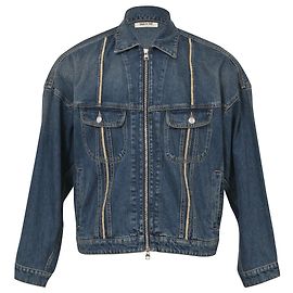 Giacca in denim con zip Alexander McQueen in denim blu Blu