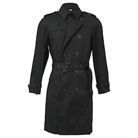 Saint Laurent-Saint Laurent Classic Double-Breasted Trench Coat in Black Cotton-Black