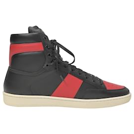 Saint Laurent-Saint Laurent SL-10H High Top Sneakers in Black Leather-Black