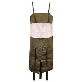 Maison Martin Margiela Vestido midi sin mangas deconstruido Maison Margiela en algodón verde Verde