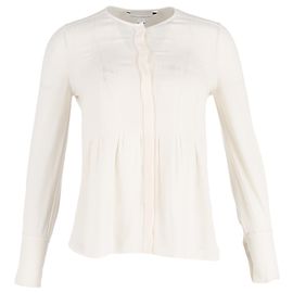 Blusa a maniche lunghe in seta bianca di Diane von Furstenberg Bianco Crudo