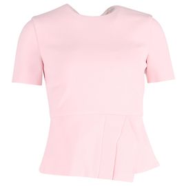 Top peplum asymétrique en crêpe rose en polyester de Roland Mouret Marron Rose