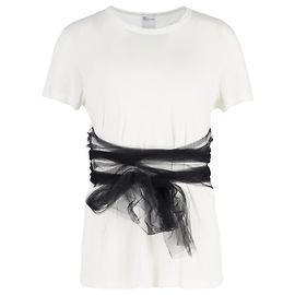 T-shirt avvolta RED Valentino in cotone bianco Bianco