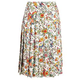 Saia plissada impressa Tory Burch em seda multicolorida até o joelho Multicor