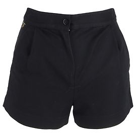 Bermuda de algodão preto com logo bordado Diane von Furstenberg Preto