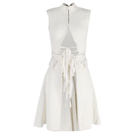 Abrigo con lazo Alexander McQueen en algodón crema Blanco Crudo