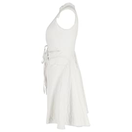 Alexander Mcqueen-Alexander McQueen Tie-Front Coat in Cream Cotton-White,Cream