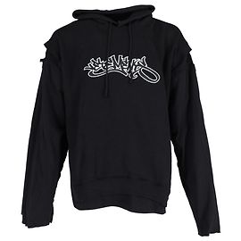 Vêtements Vetements Patch Hoodie mit langen Ärmeln aus schwarzer Baumwolle Schwarz