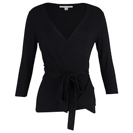 Ballerina Wrap Cardigan aus schwarzer Wolle von Diane von Furstenberg Schwarz