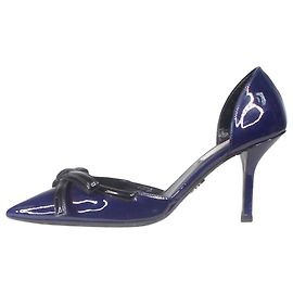 Prada Dark blue patent pointed-toe pumps - size EU 35.5 Blue