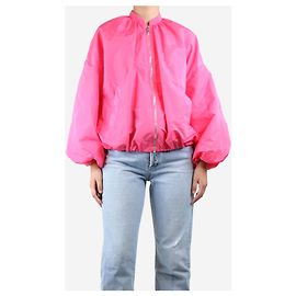 Msgm Pink puff-sleeved bomber jacket - size UK 6 Pink