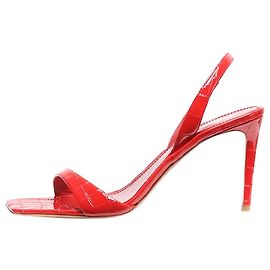 Paris Texas Red patent croc-embossed slingback sandals - size EU 40 Red