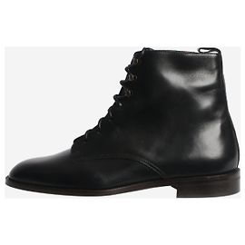Michel Vivien Schwarze Schnürstiefel aus Leder - Größe EU 37 Schwarz