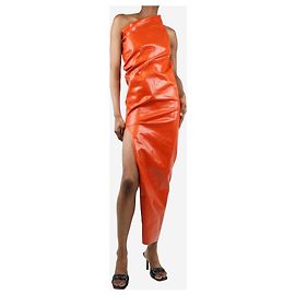 Rick Owens Robe midi orange à épaule dénudée - taille UK 10 Orange